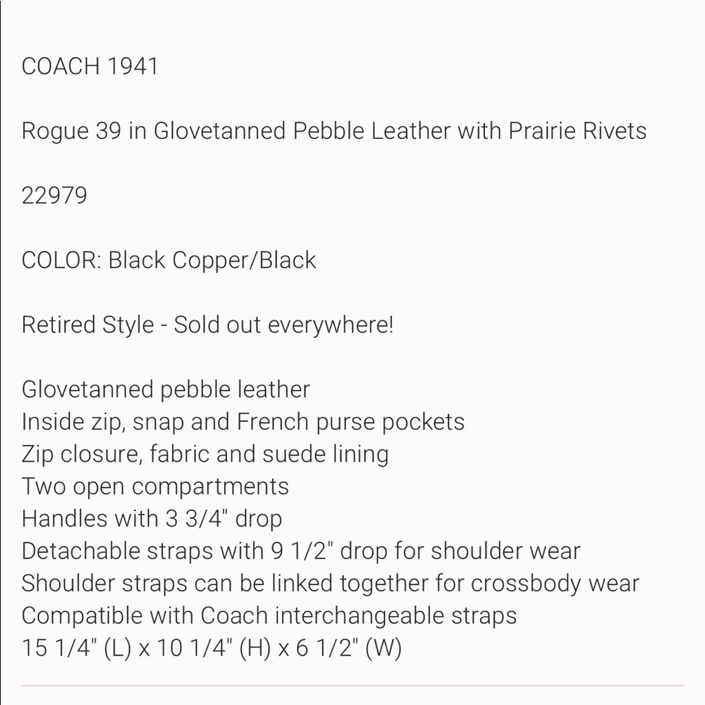 Coach 1941 Rogue 39 Prairie Rivets 22979 Gem